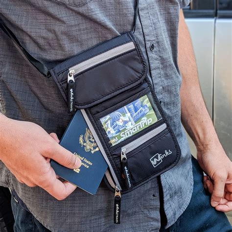 secure shoulder travel wallet.